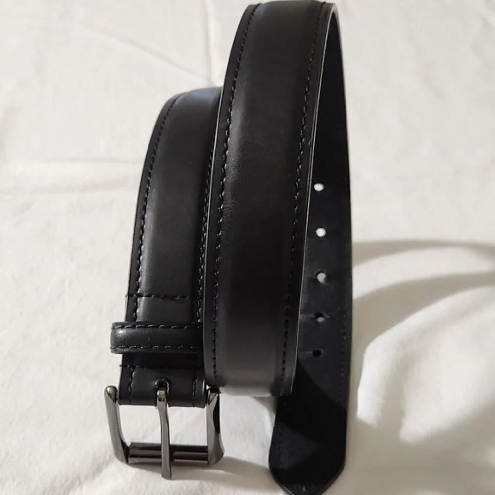 Dickies Men's Black Genuine Leather Adjustable Clasp Metal Buckle Belt SZ 34